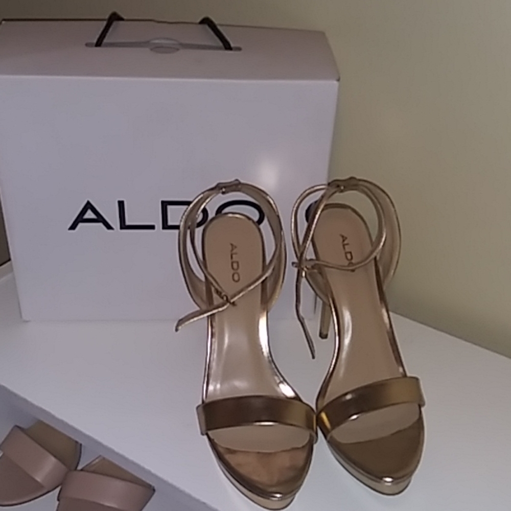 Aldo Rose gold platform stilettos